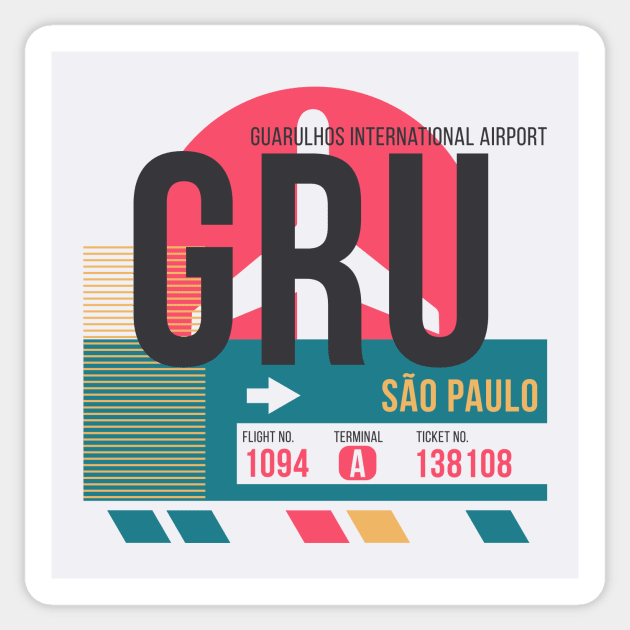 Sao Paulo (GRU) Airport Code Baggage Tag Sticker by SLAG_Creative